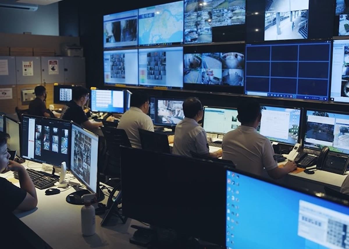 Virtual Guard operators working from a central command centre.