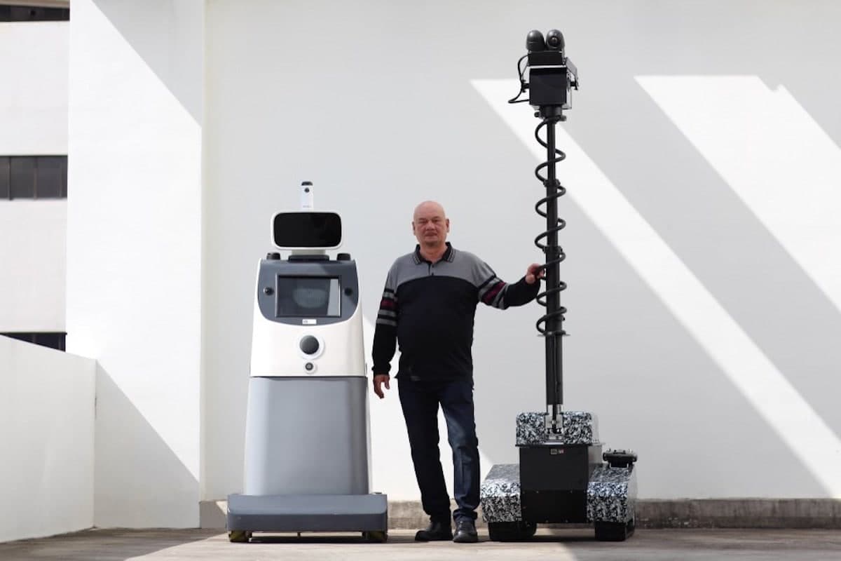 Founder beside Oneberry automation systems.