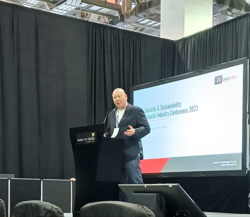 Ken Pereira speaking at the Security Industry Conference 2023.